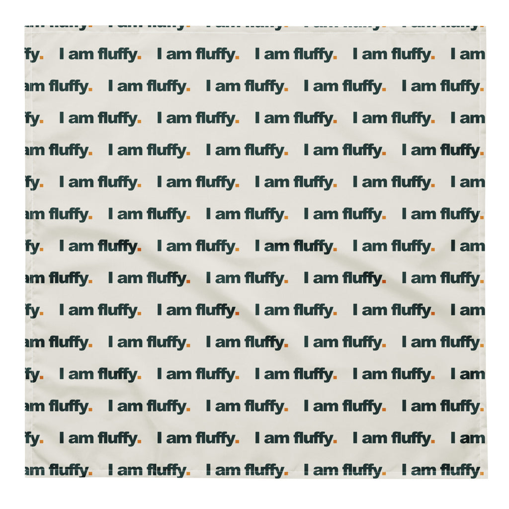 I am fluffy bandana, fladt produktfoto