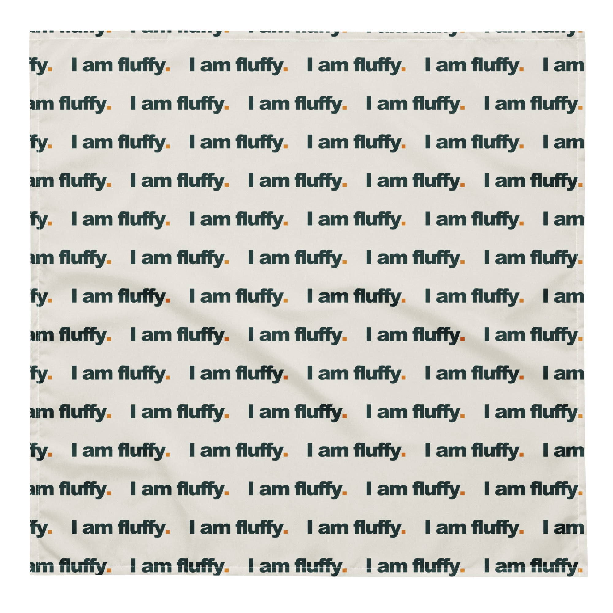 I am fluffy bandana, fladt produktfoto