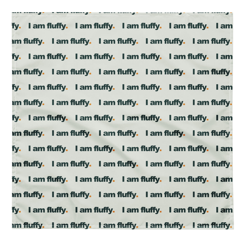 I am fluffy bandana, sage, fladt produktfoto