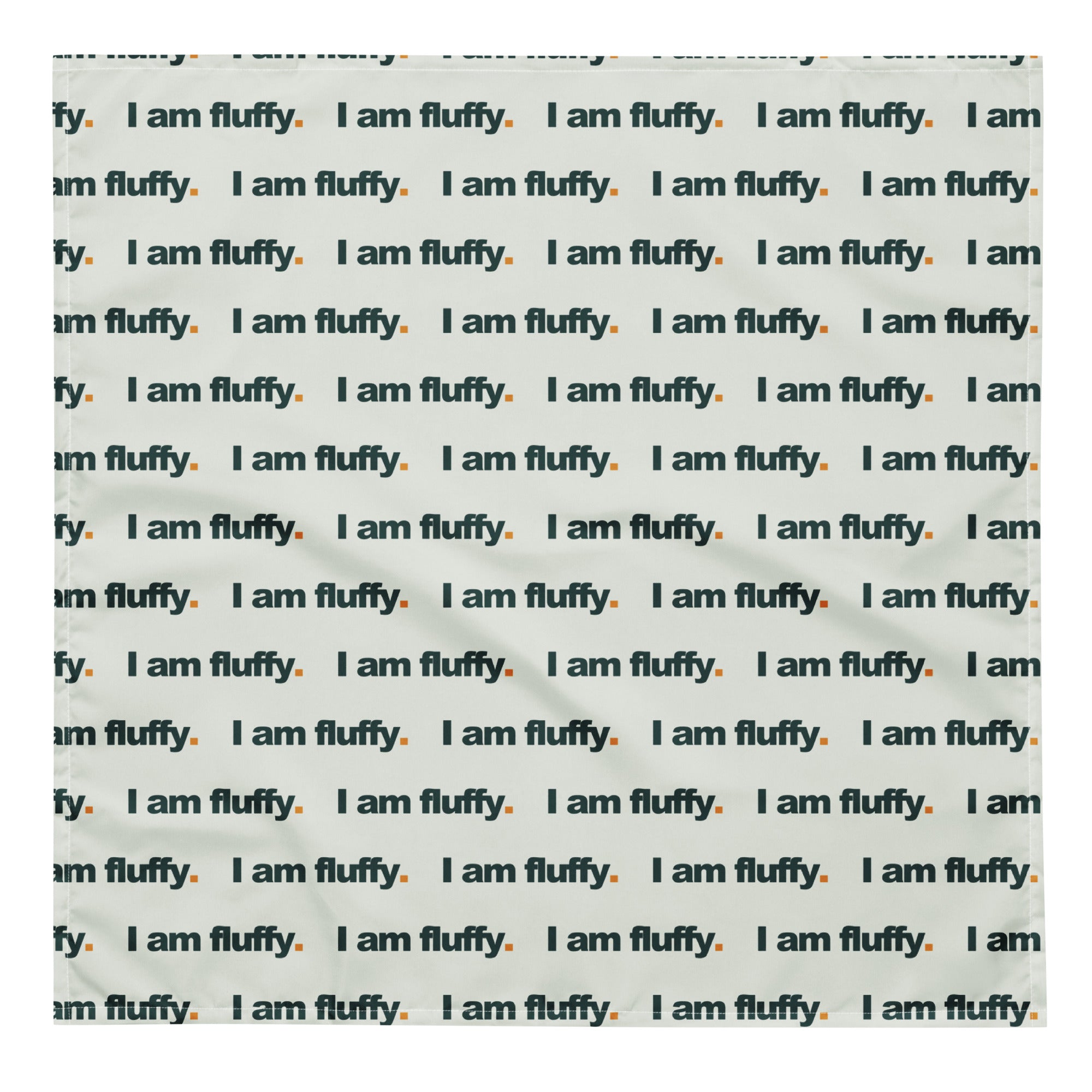 I am fluffy bandana, sage, fladt produktfoto