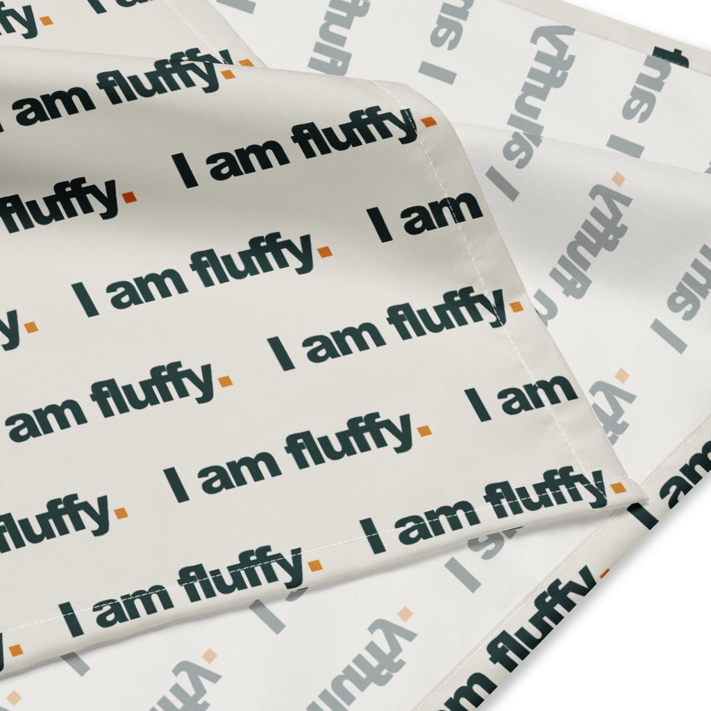 I am fluffy bandana, tæt på mønster og stof