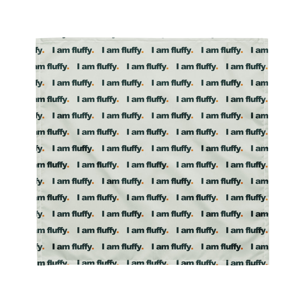 I am fluffy bandana, sage, fladt produktfoto