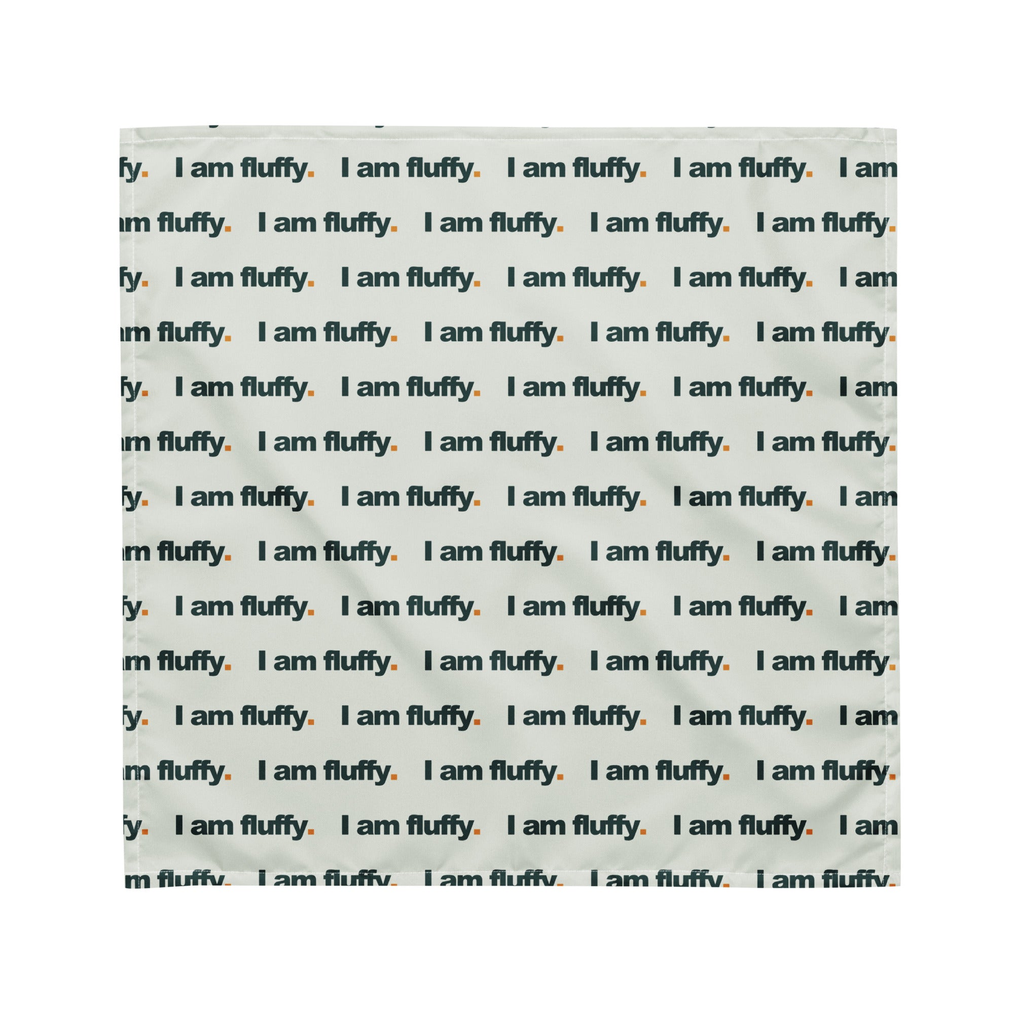 I am fluffy bandana, sage, fladt produktfoto