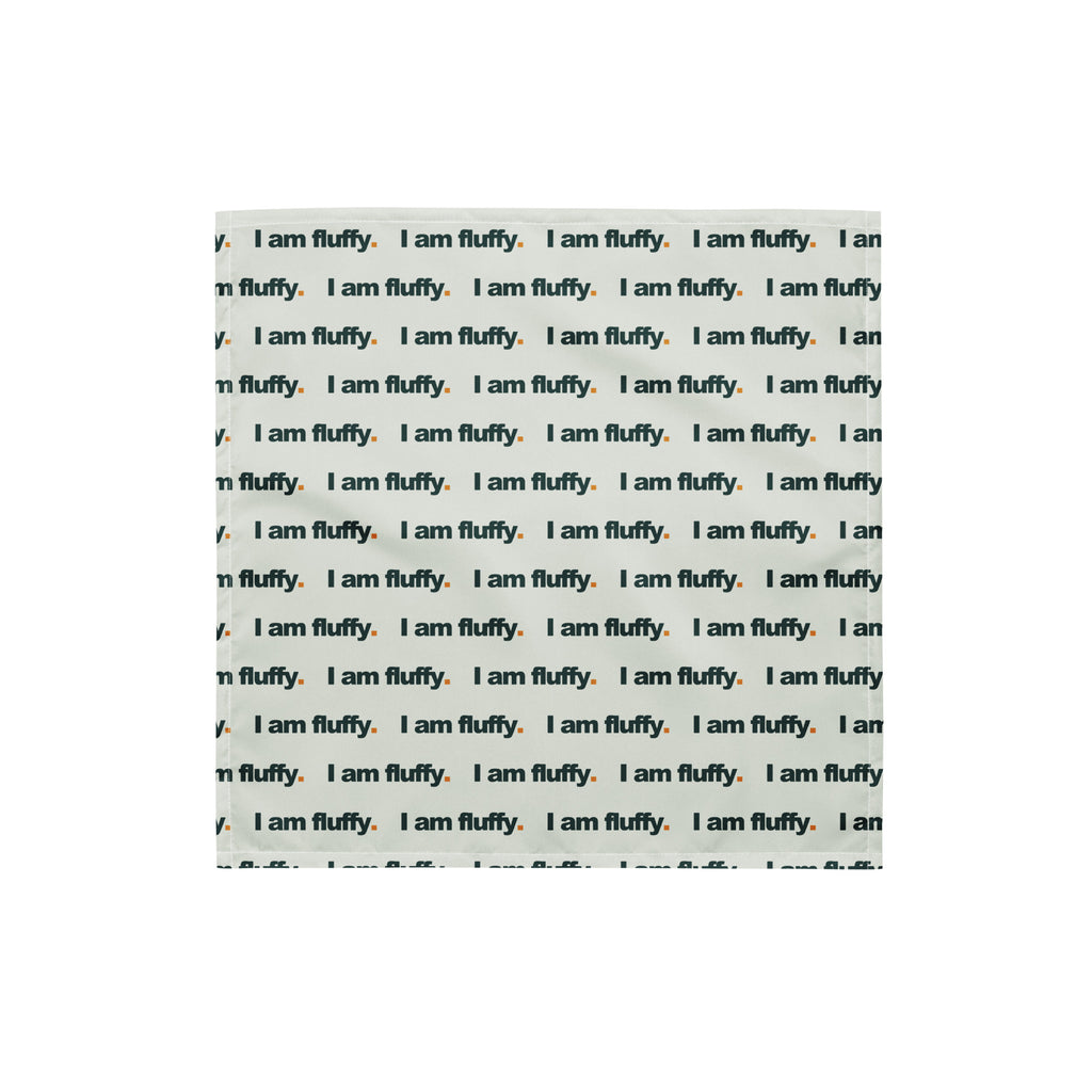 I am fluffy bandana, sage, fladt produktfoto