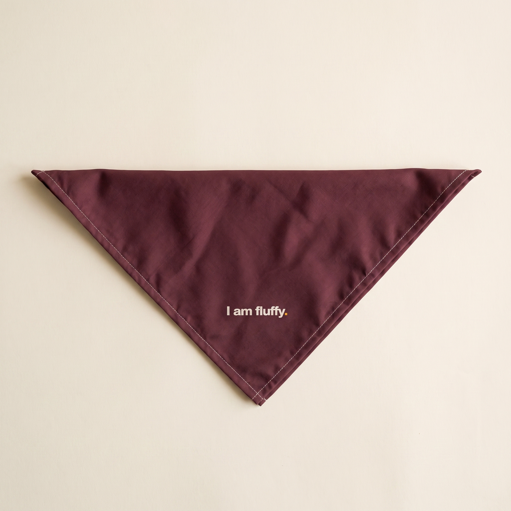 I am fluffy bandana foldet på creme baggrund