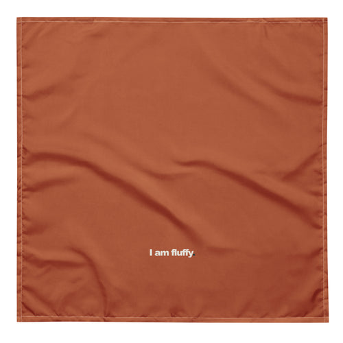 I am fluffy bandana, ensfarvet i terracotta
