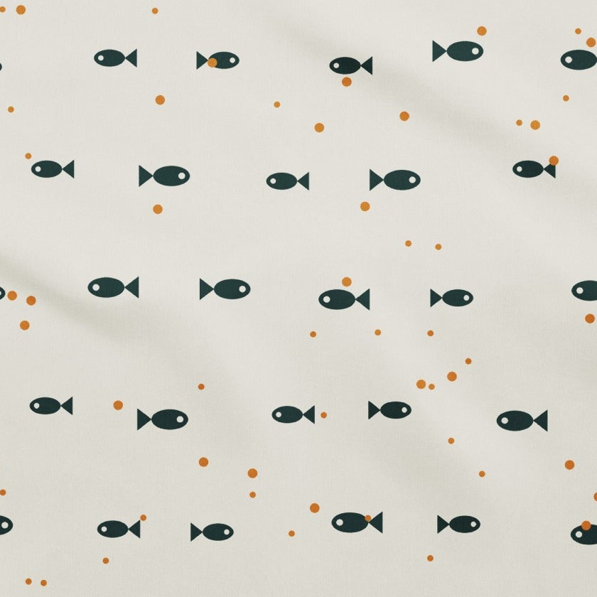 Fisk Bandana, tæt på mønster og stof