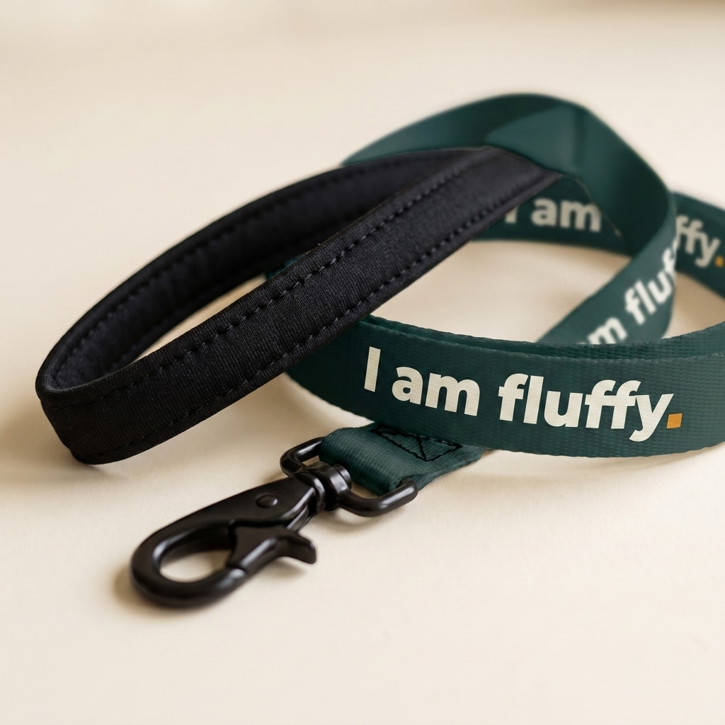 I am fluffy snor, creme på petrol, tæt på detaljer