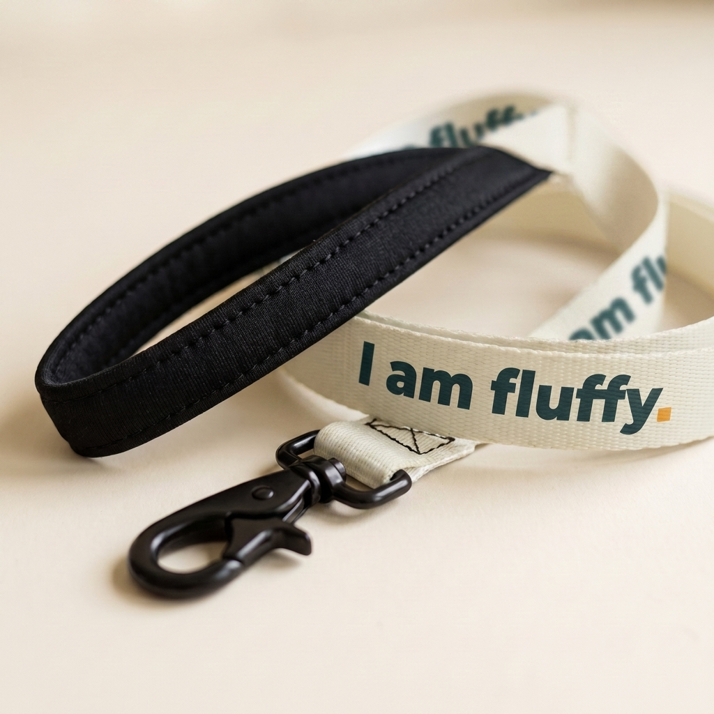 I am fluffy snor, petrol på creme, tæt på detaljer